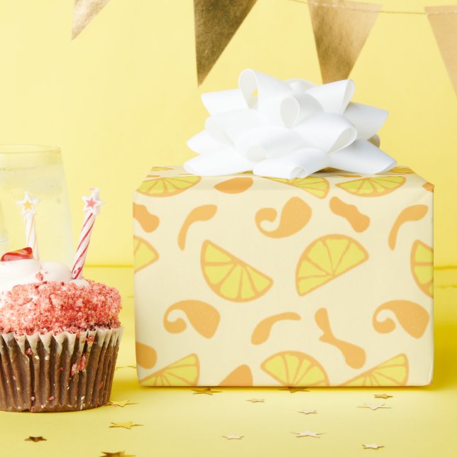  Orange  Wrapping Paper (Birthday Party)