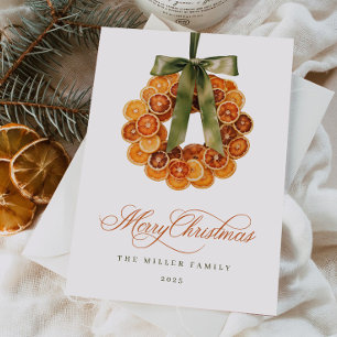 Orange Wreath Christmas Card