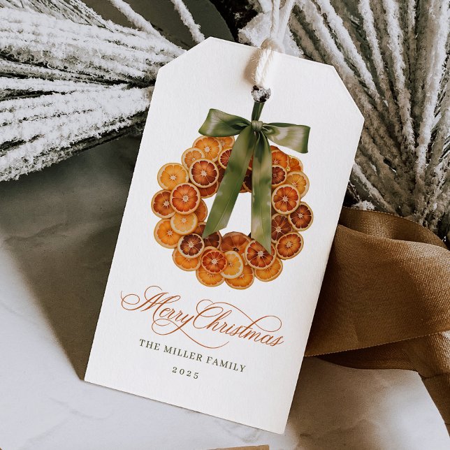 Orange Wreath Christmas Gift Tags (Creator Uploaded)
