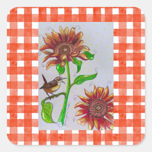Orange Wren Sticker