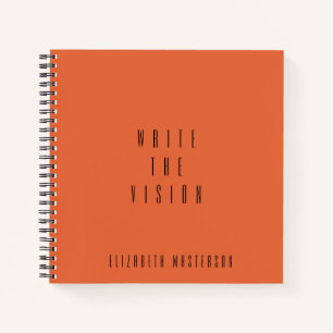 Orange 'Write The Vision' Typography Journal