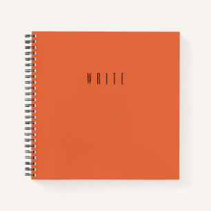 Orange Write Typography Text Notebook