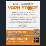 Orange Yarn Store Logo, Knitting Store, Yarn Store Flyer<br><div class="desc">Orange Yarn Store Logo,  Knitting Store,  Yarn Store Advertising Flyer by The Business Card Store.</div>