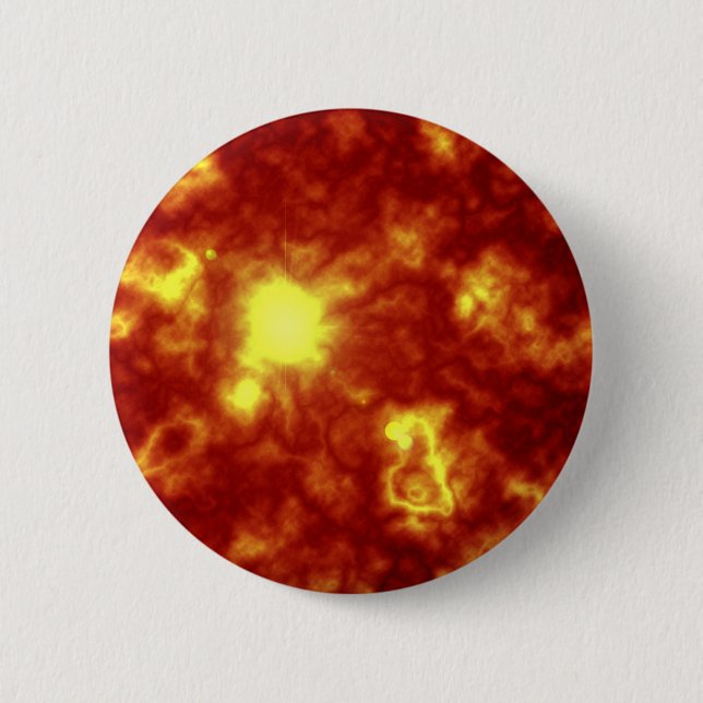 Orange & Yellow 6 Cm Round Badge (Front)