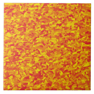 Orange Yellow Abstract Pattern Ceramic Tile