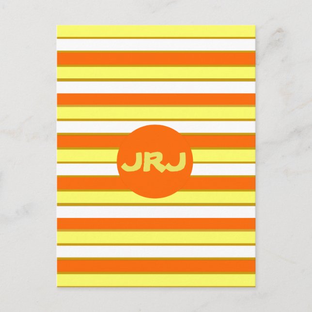 Orange, Yellow and White Stripes Postcard (Front)