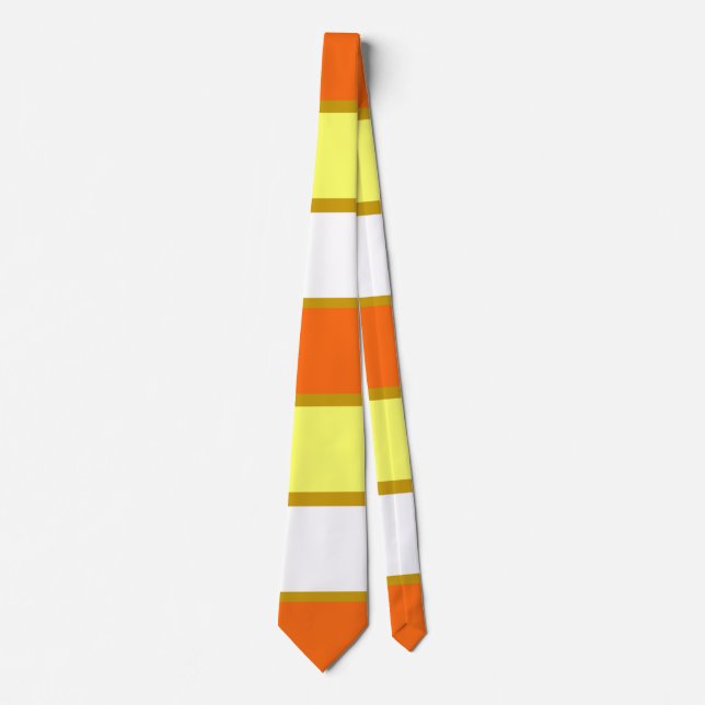 Orange, Yellow and White Stripes Tie (Front)