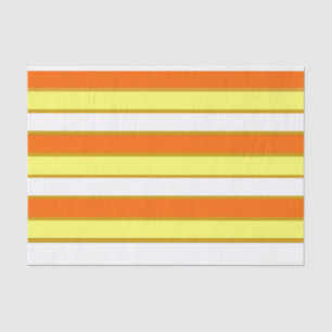 Orange, Yellow and White Stripes Tissue Paper