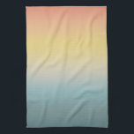 Orange Yellow Aqua Sunset Sky Tea Towel<br><div class="desc">Orange Yellow Aqua Sunset Sky</div>