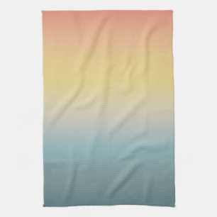 Orange Yellow Aqua Sunset Sky Tea Towel