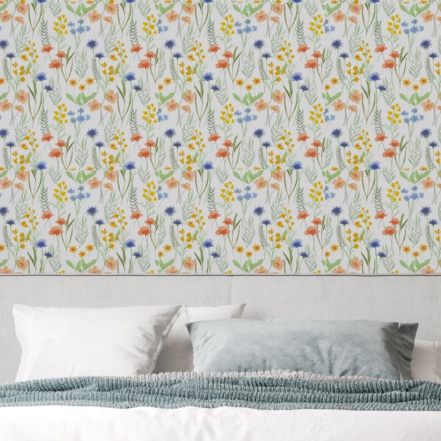 Orange Yellow Blue Watercolor Wildflower Wallpaper (Creator Uploaded)