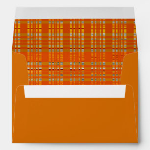 Orange Yellow Brown Autumn Fall Plaid ANY COLOR Envelopes