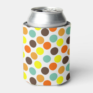 Orange, Yellow, Brown, Blue Dots Can Cooler
