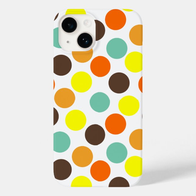 Orange, Yellow, Brown, Blue Dots  Case-Mate iPhone Case (Back)