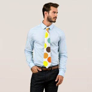 Orange, Yellow, Brown, Blue Dots Tie