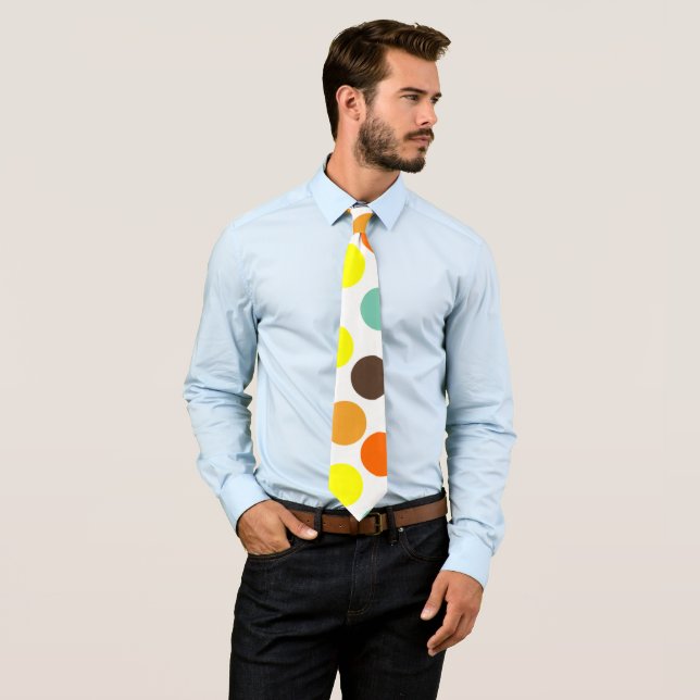 Orange, Yellow, Brown, Blue Dots  Tie (In Situ)