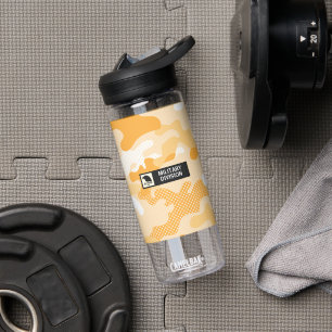 Orange Yellow Camouflage Pattern Water Bottle