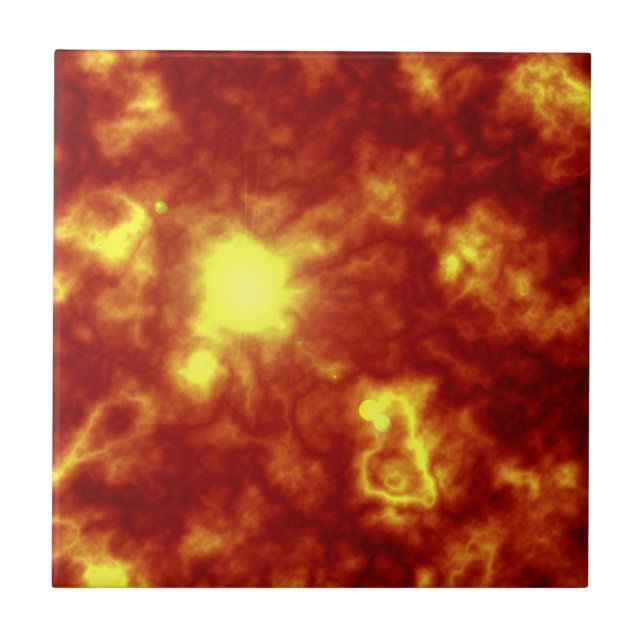 Orange & Yellow Ceramic Tile (Front)