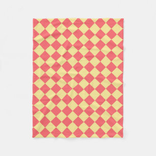 Orange Yellow Chequered Diamond Pattern Fleece Blanket
