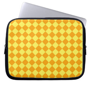Orange Yellow Chequered Diamond Pattern  Laptop Sleeve