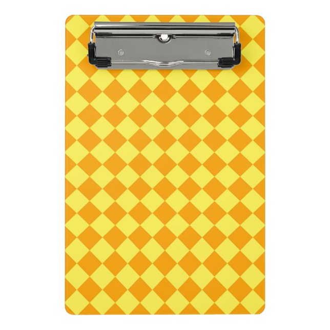 Orange Yellow Chequered Diamond Pattern  Mini Clipboard (Front)