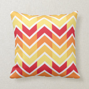 Orange Yellow Chevron Geometric Designs Colour Cushion