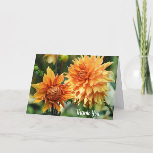 Orange & Yellow Dahlia Flowers Thank You Card