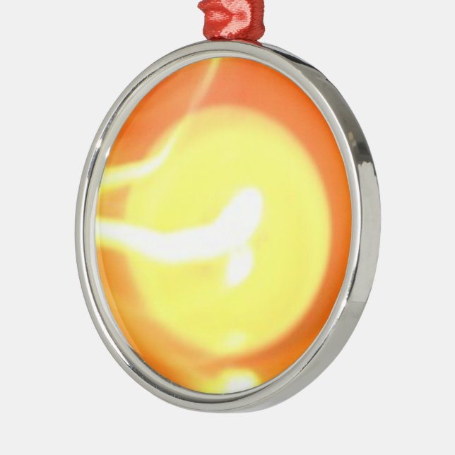 Orange Yellow Flame Candle Light, Art Metal Ornament (Left)