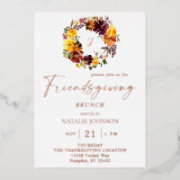 Orange & Yellow Floral Friendsgiving Wreath
