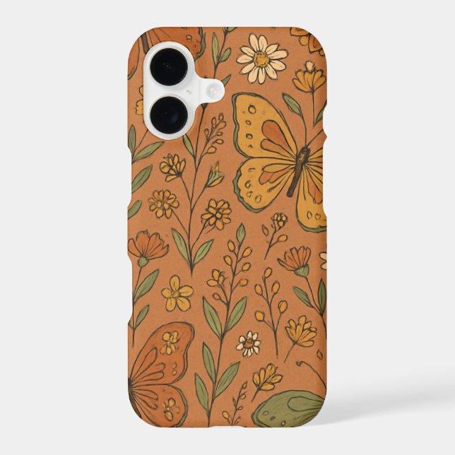 Orange Yellow Floral Phone Case Bright Trendy  (Back)