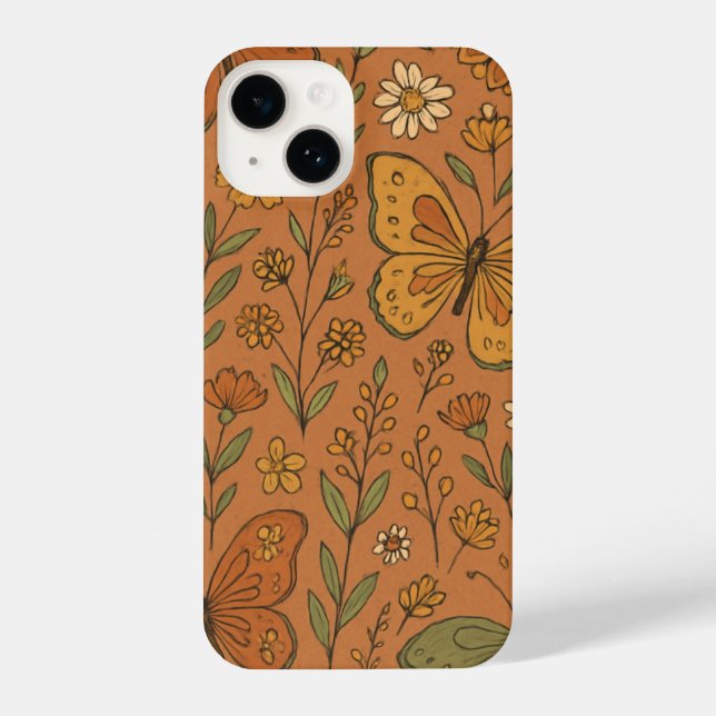 Orange Yellow Floral Phone Case Bright Trendy  (Back)