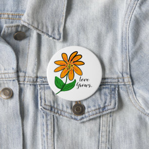 Orange Yellow Flower 7.5 Cm Round Badge