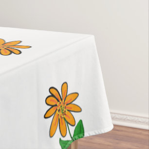 Orange Yellow Flowers Tablecloth