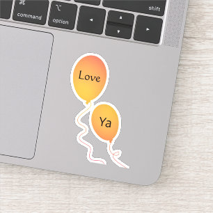 Orange Yellow Flying Love Ya Balloons String