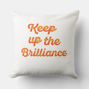 Orange Yellow Font Design with Motivating Message Cushion