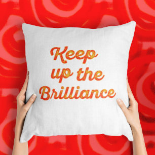 Orange Yellow Font Design with Motivating Message Cushion