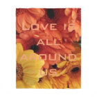 Orange Yellow Gerbera Daisy Flowers Love Blanket