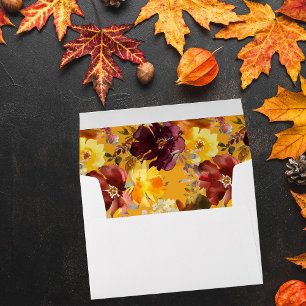 Orange & Yellow Gold Fall Floral 2-Gold Envelope