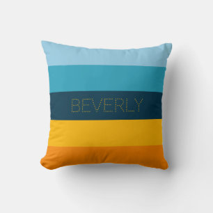 Orange Yellow Green, 5 Colours, Personalised Name Cushion