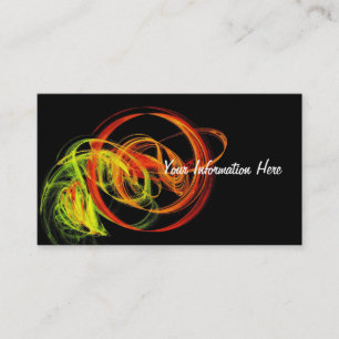 Orange Yellow Green Abstract Swirls Business Cards