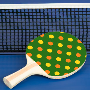 Orange Yellow Green Polka Dots Design Ping Pong Paddle