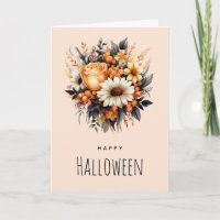 Orange Yellow Grey Flower Bouquet Halloween