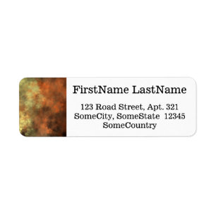 Orange, Yellow & Grey Mist-Like Pattern Return Address Label