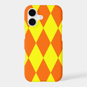 Orange Yellow Harlequin Checkered Design 
