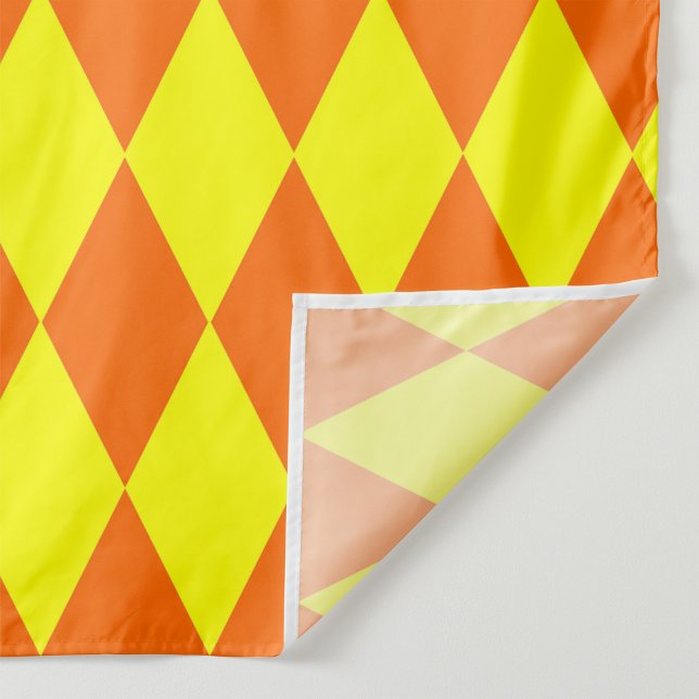 Orange Yellow Harlequin Checkered Design  Fabric (Creator Uploaded)