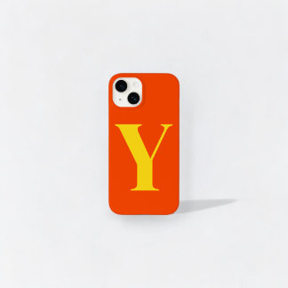 Orange Yellow Initial Personalised Monogram Case-Mate iPhone 14 Case