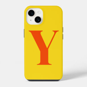 Orange Yellow Initial Personalised Monogram iPhone 14 Case