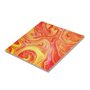 Orange Yellow Marble Stone - Abstract Texture Ceramic Tile