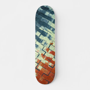 Orange Yellow Navy COOL Pattern Skateboard