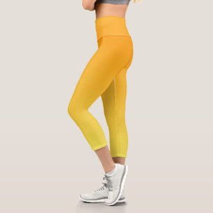 Orange Yellow Ombre Capri Leggings
